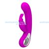 Vibrador 12 funciones con estimulador de clitoris y recarga USB